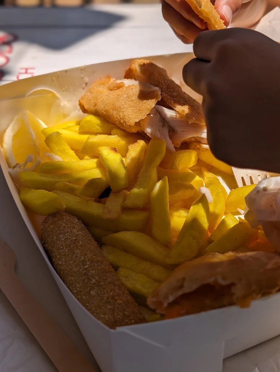 Hot Chips Cod Fish Battered Sausage Pineapple Frittata