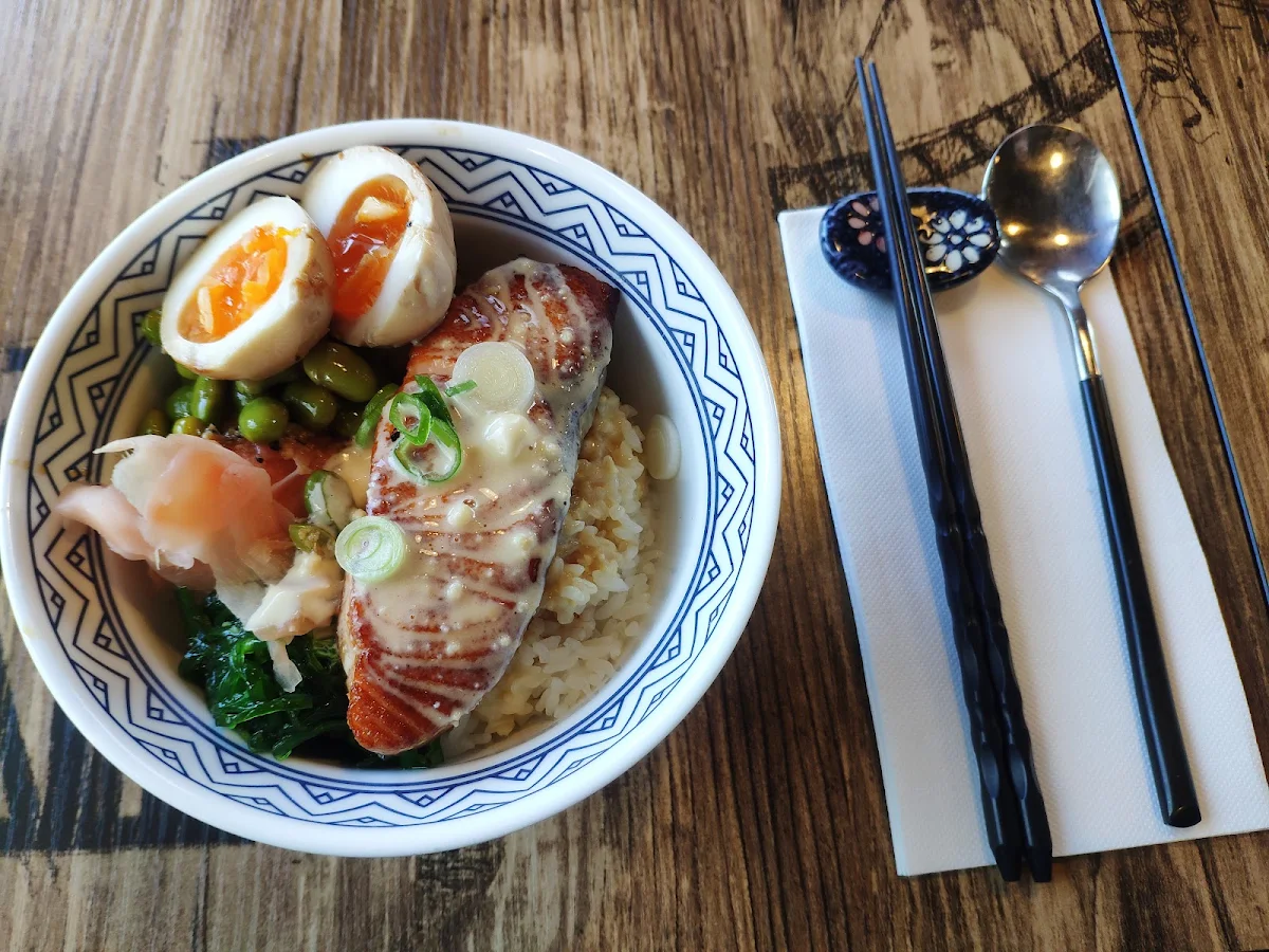 Pan-Seared Medium Salmon Steak w Signature Salted Egg Sauce Don