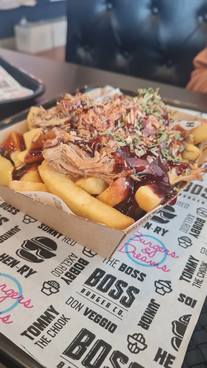 Pulled Pork and Chips, Boss Burger Co. Warrnambool