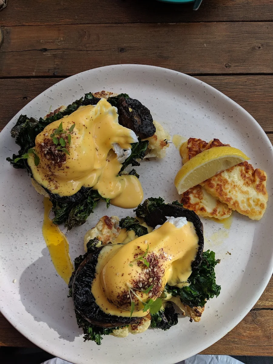 Cauliflower Steak and Eggs Benedict