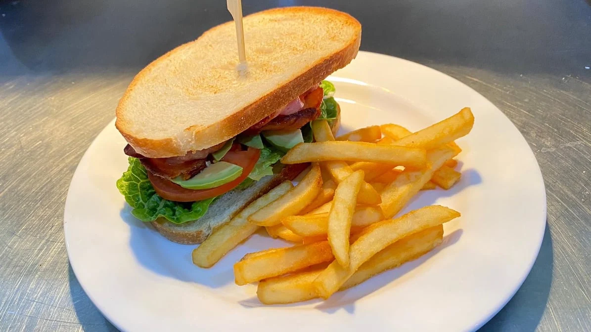 Club Sandwich with Chips, Coffee Guru Franklin