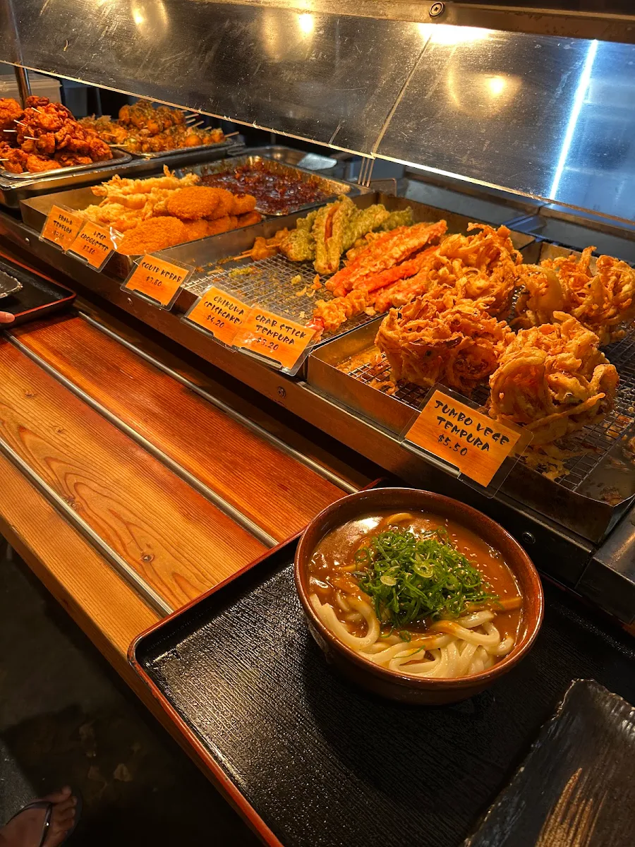 Beef Udon Noodles and Assorted Tempura
