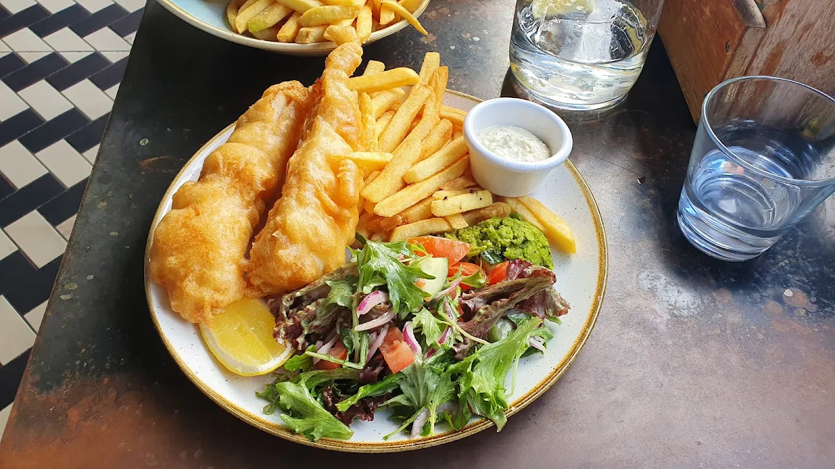 Beer Battered Fish with Chips and Salad