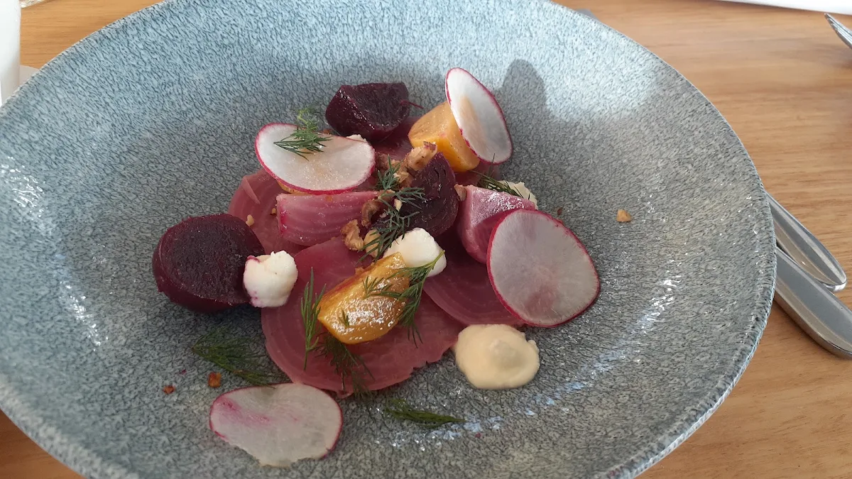 Beetroot Yellow Cherry Tomatos and Goat Cheese Salad
