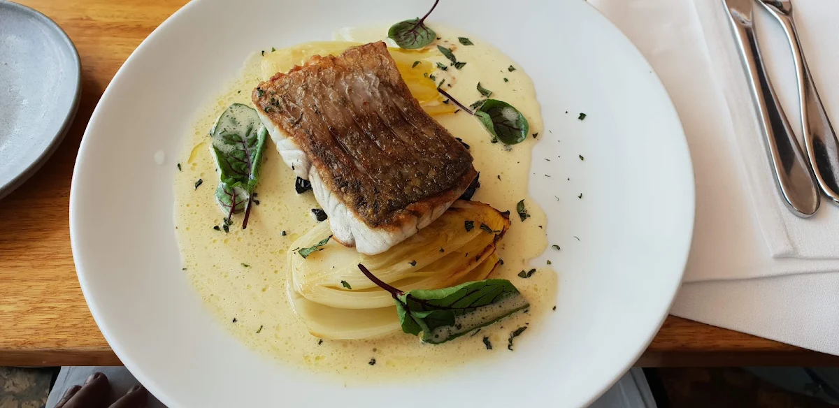 Sauté Fillet of Atlantic Salmon Squid and Tomato Ragu Kalamata Olive Tapenade