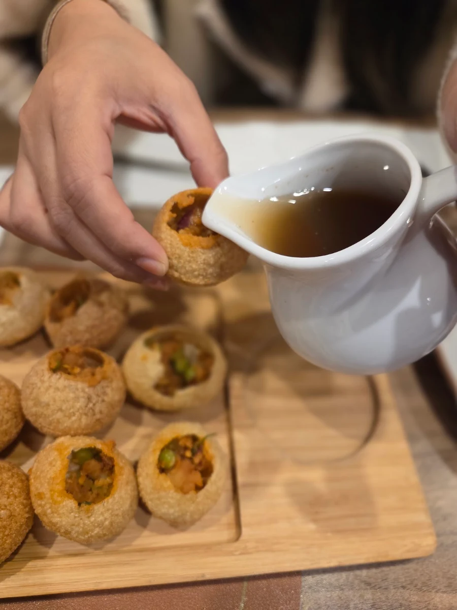 Pani Puri with Mint Water