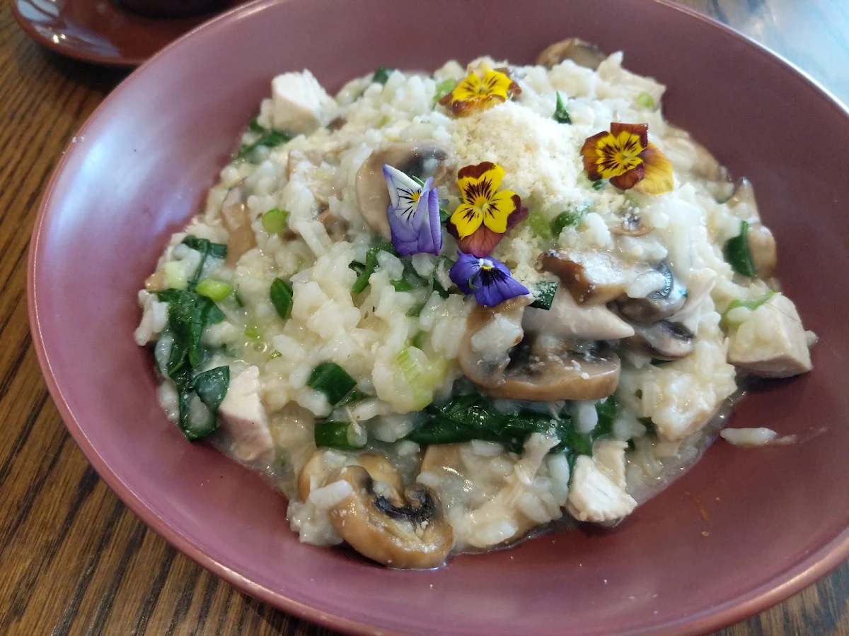 Chicken Mushroom Spinish Risotto, Caffe ESC