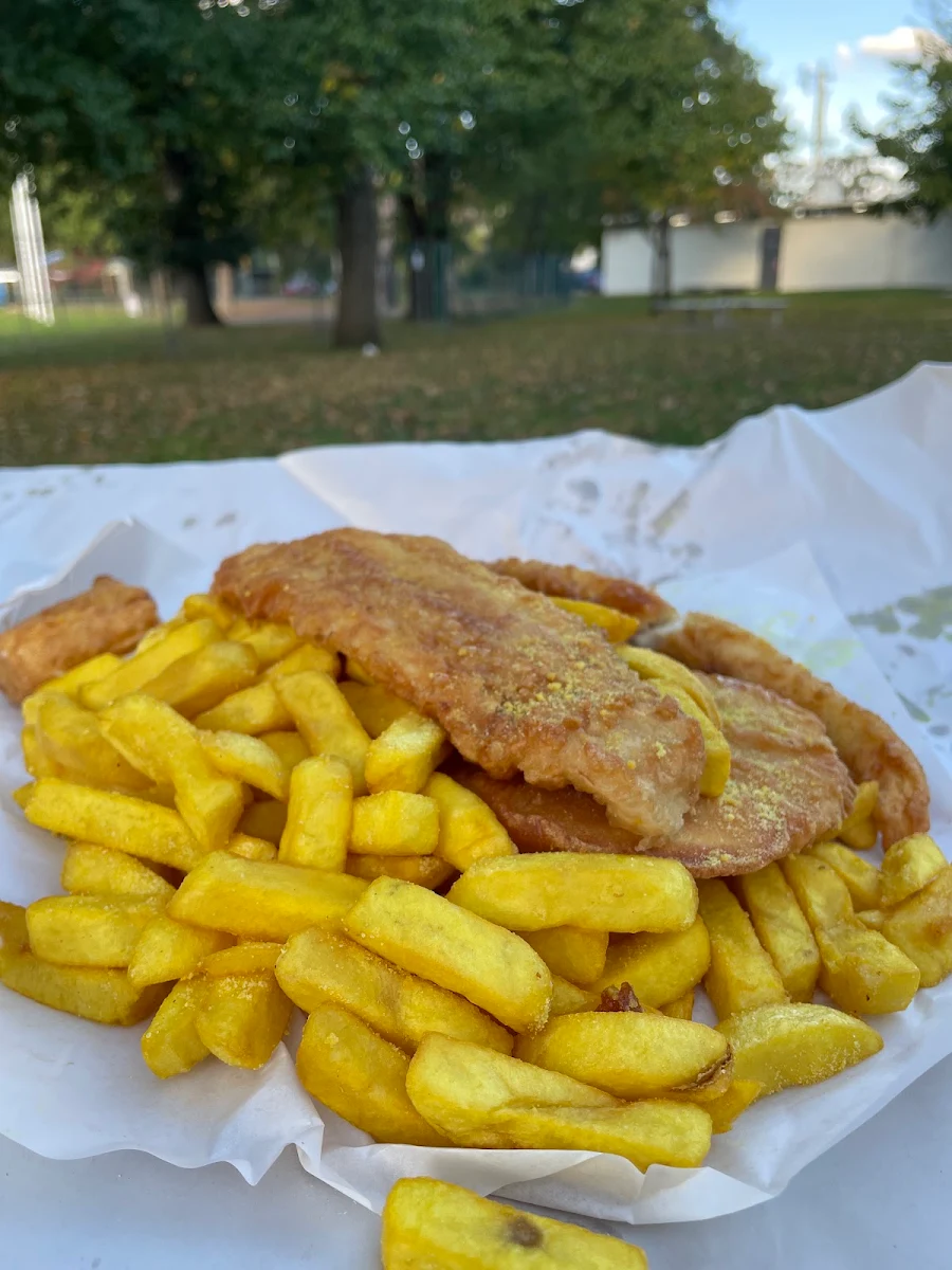 Fish and Chips with Chicken Salt, Oval Takeaway