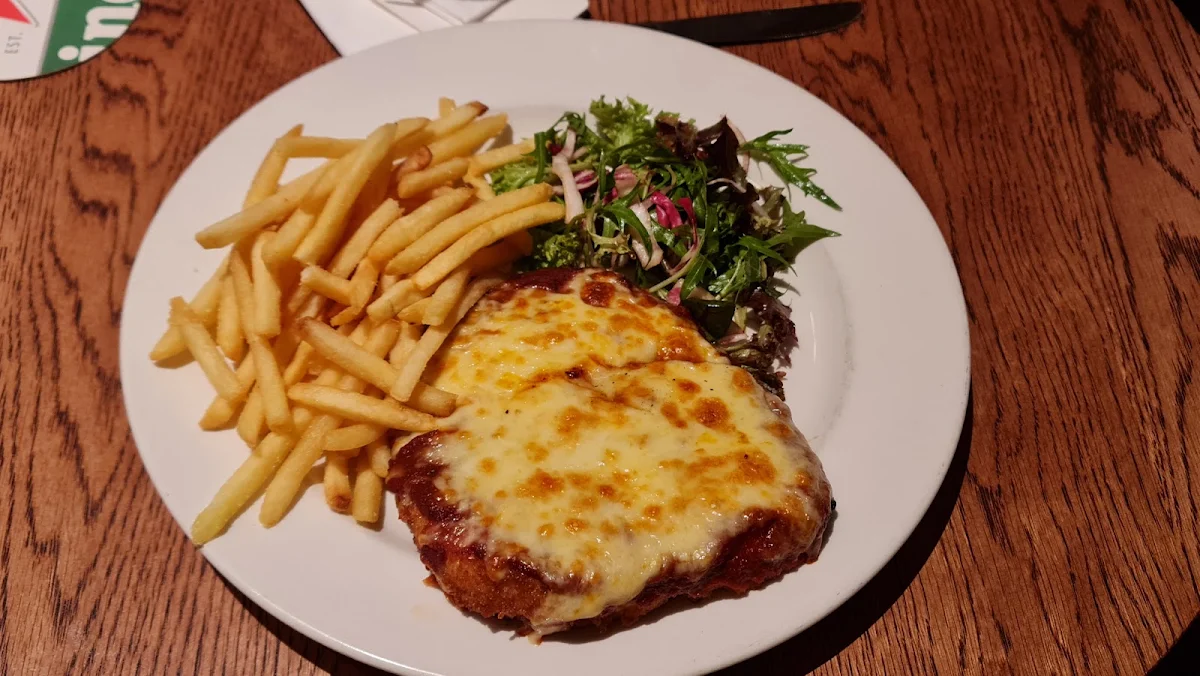Chicken Parma House Salad Fries