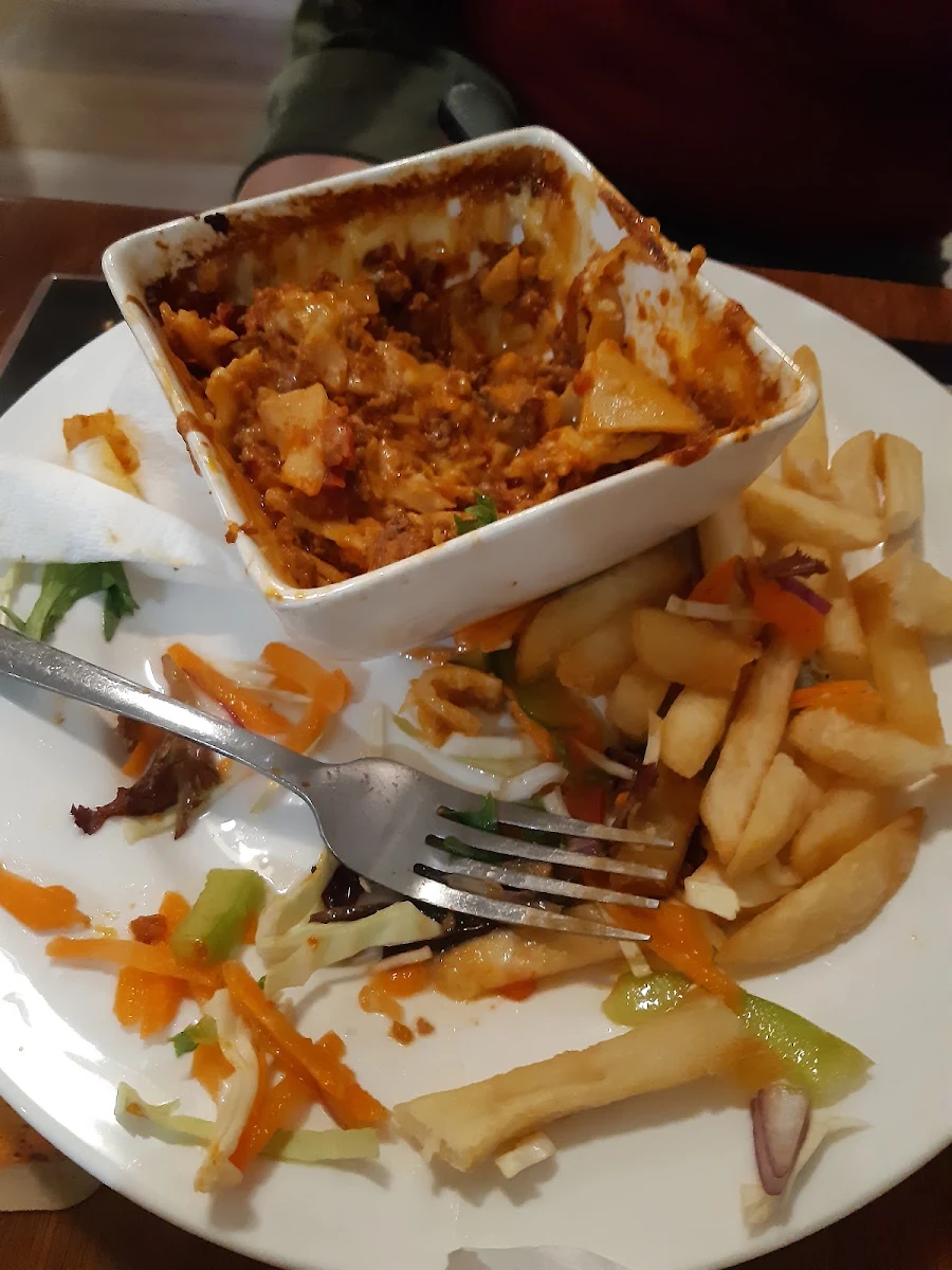Lasagna and Salad Andchips