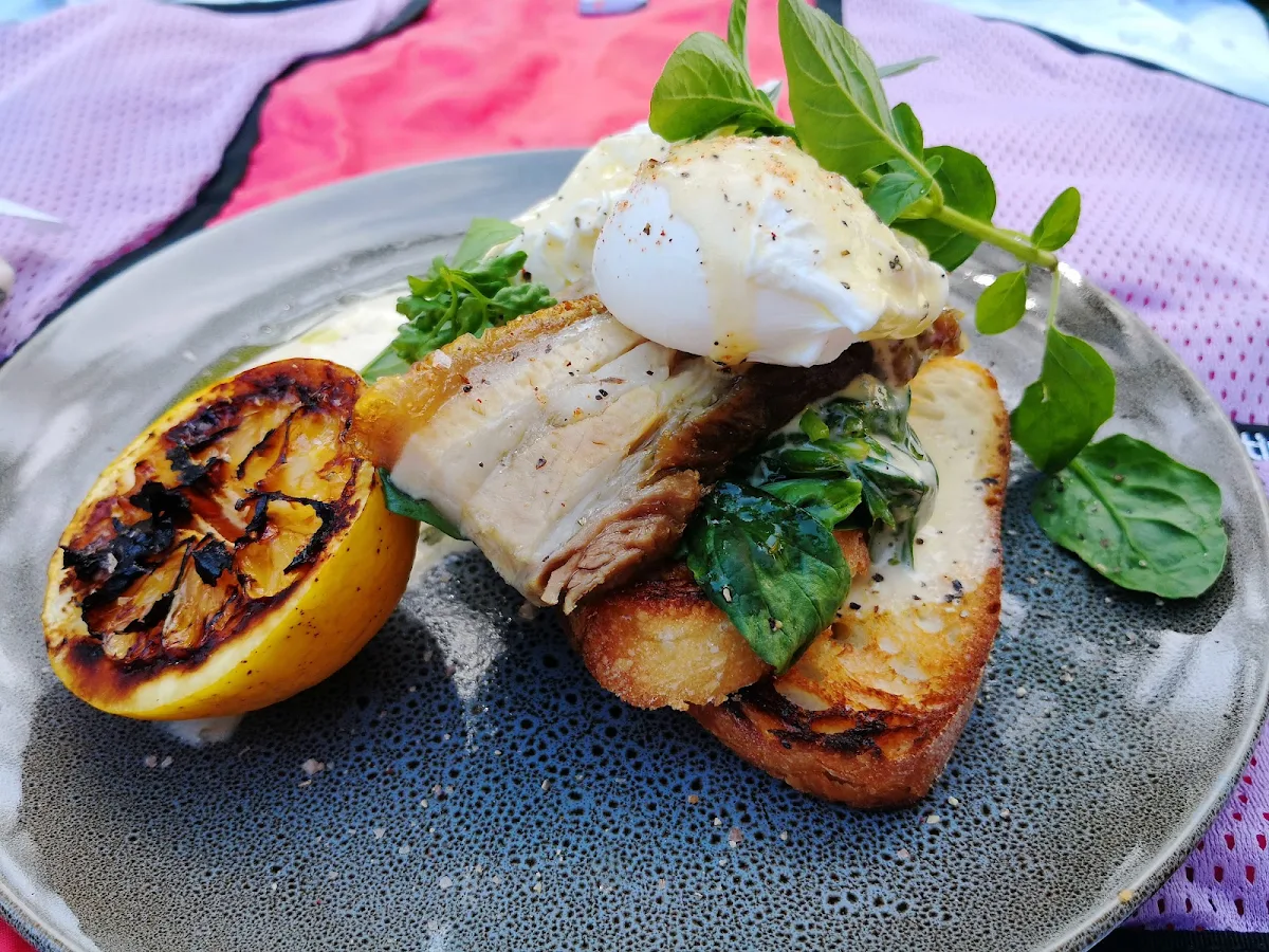 Eggs Benedict with Pork Belly