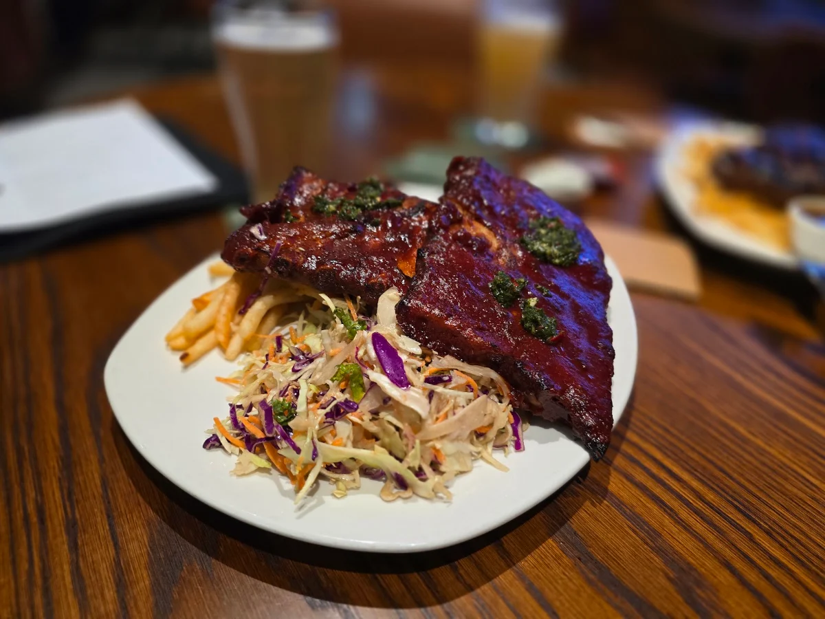 Pork Ribs Coleslaw and Chips