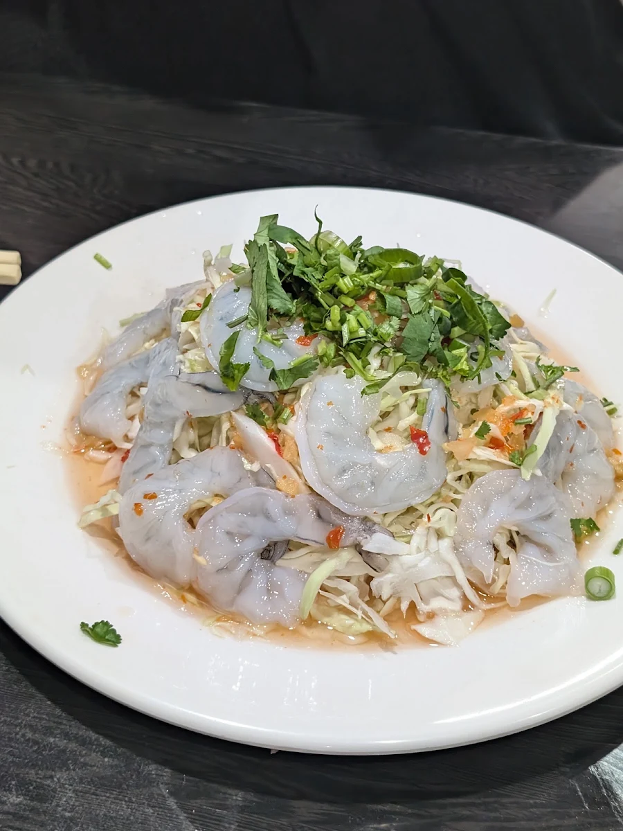 Raw Prawn Salad, Lao Village