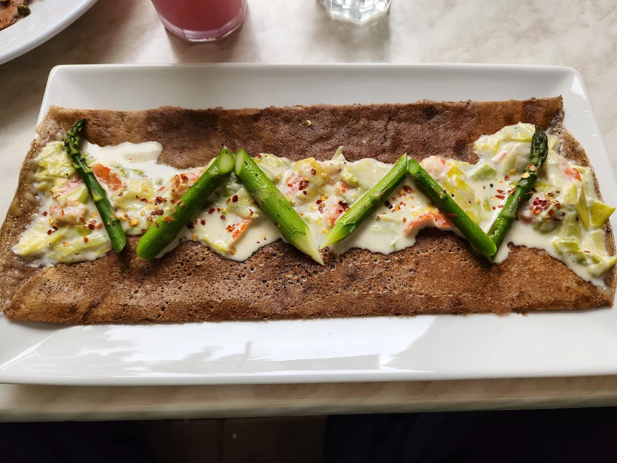 Prawns and Fresh Asparagus, Breizh Cafe