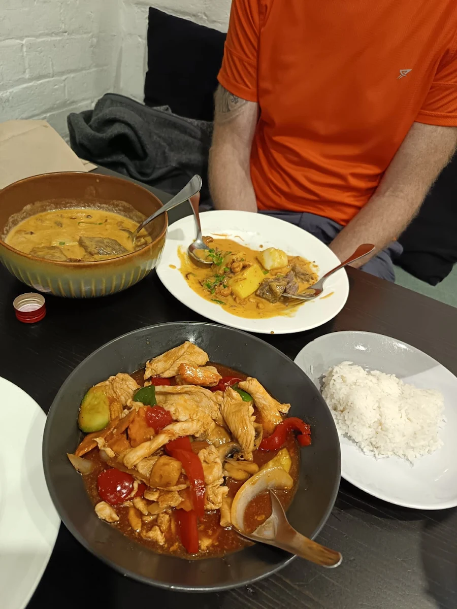 Massaman Beef Curry and Sweet and Sour Chicken