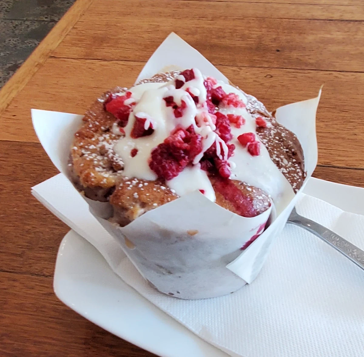 Raspberry and White Chocolate Muffin