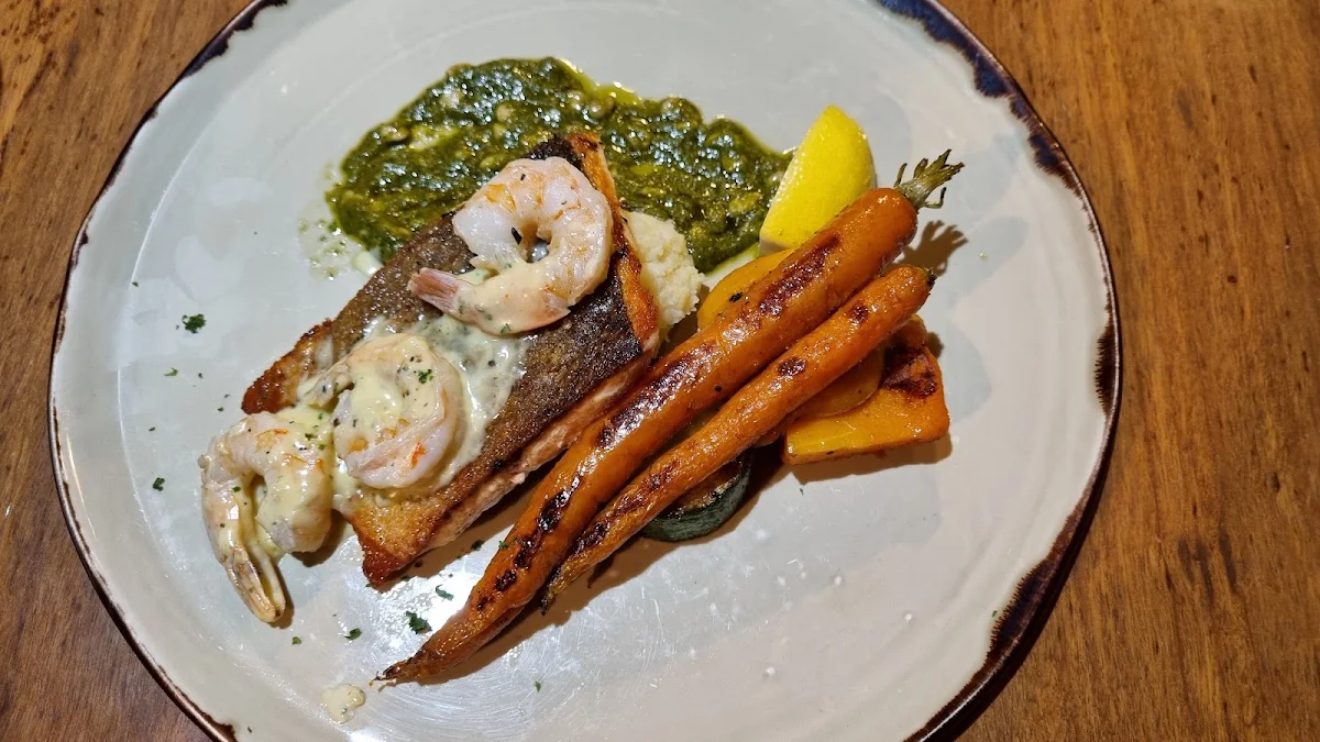 Grilled Salmon and Prawns