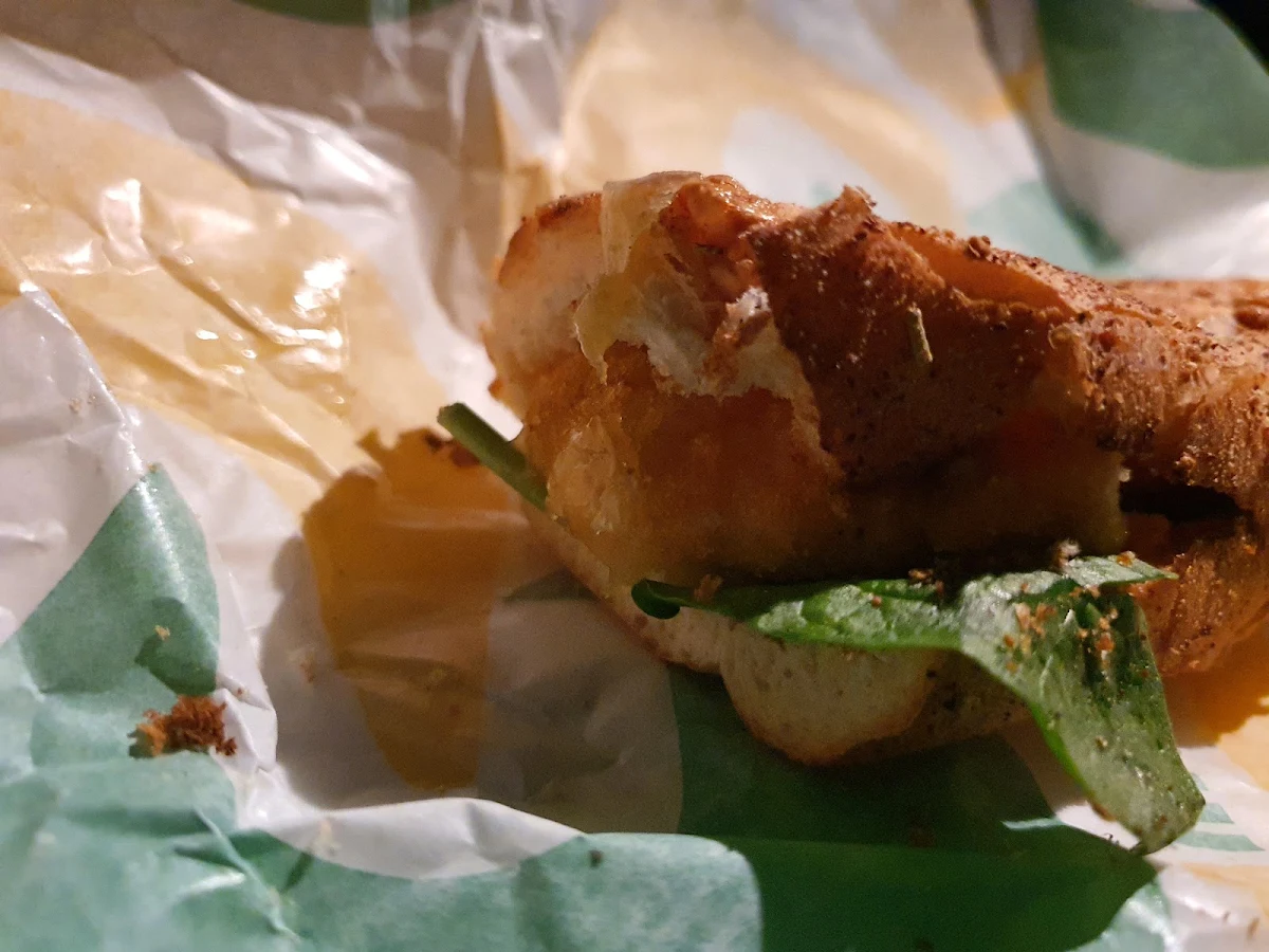 Cheese and Herb 6 Inch with Spinach Extra Cheese and Chicken Schnitzel