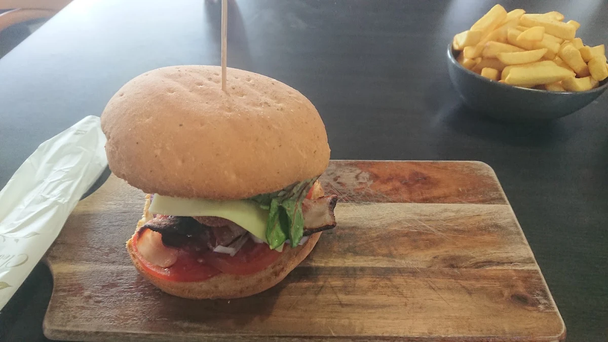 Ultimate Chicken Burger with Bowl of Chips
