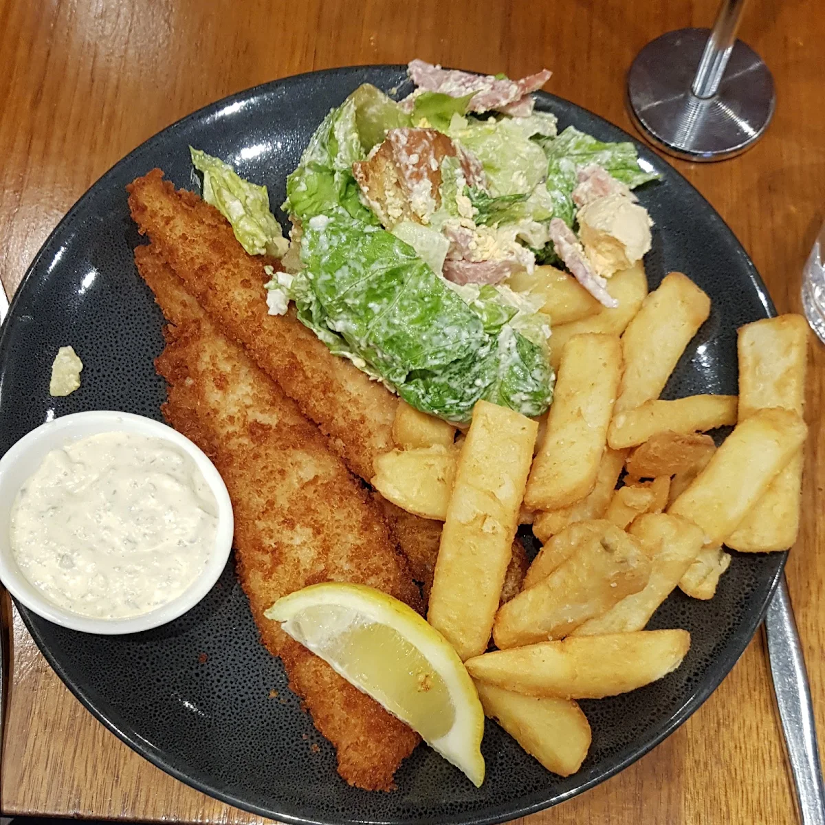 Crumbed Flake Chips & Caesar Salad