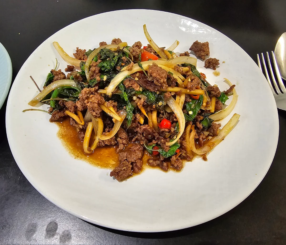 Chilli Basil with Beef, Thai Tea Time