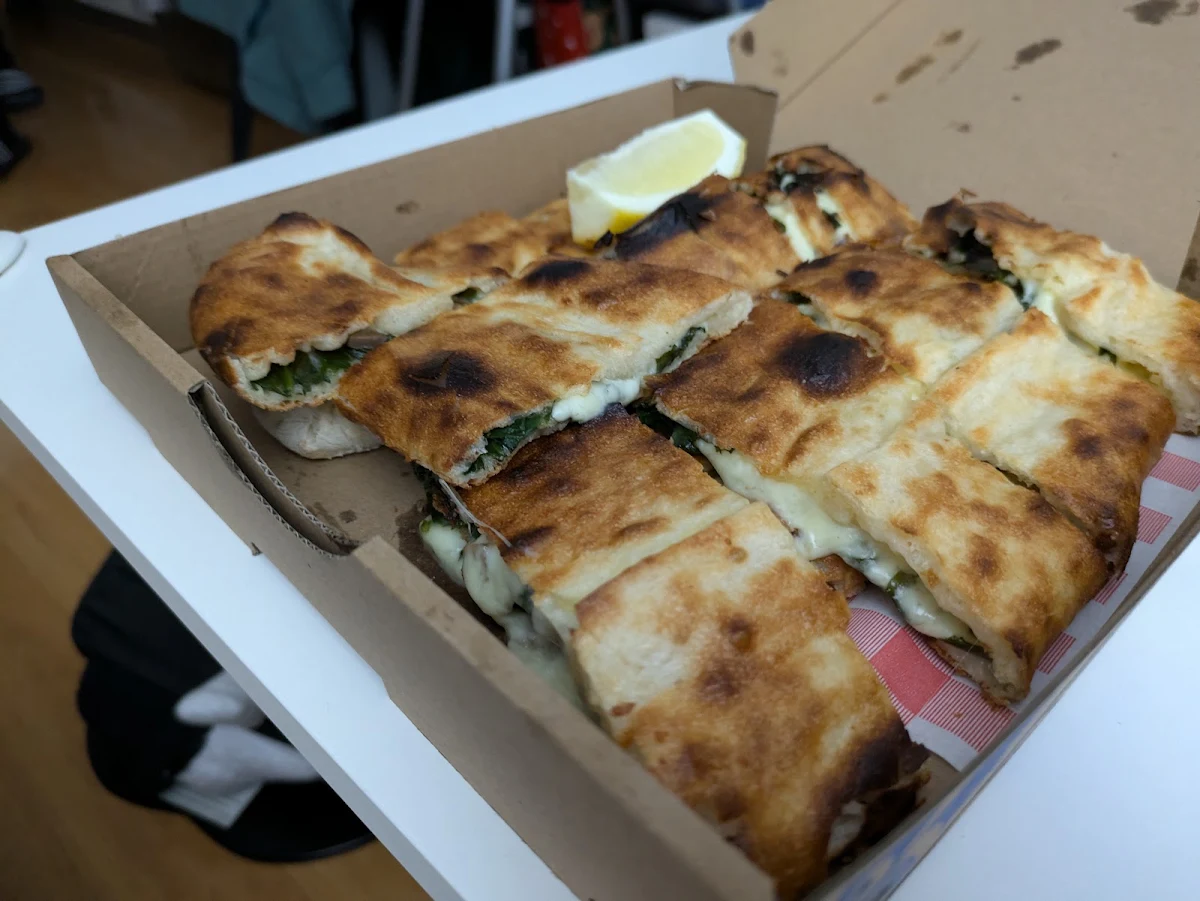 Pide Spinach Mushrooms and Cheese