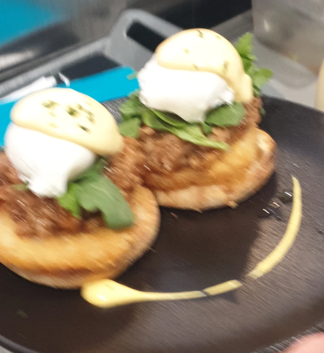 Pulled Pork Eggs Benedict, Moon Japanese Restaurant Bargara