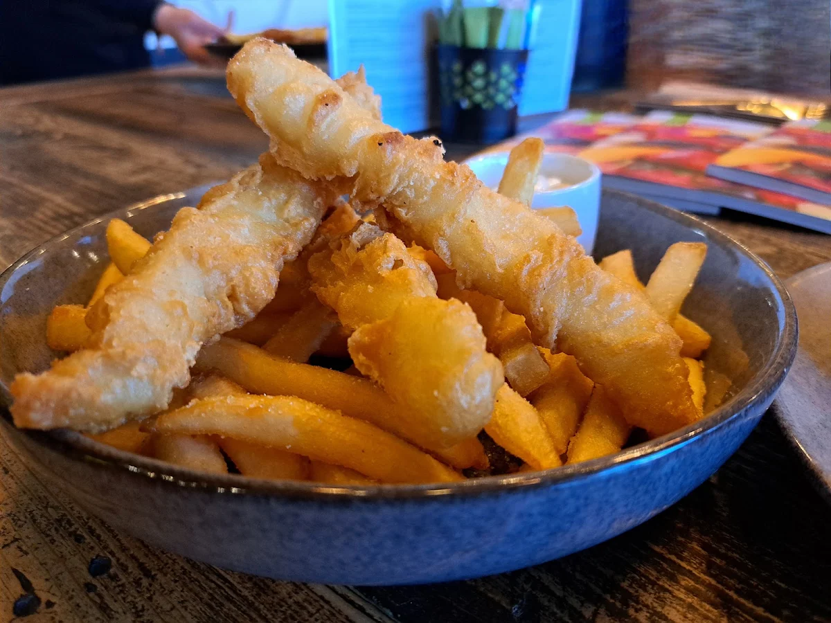 Battered Fish & Chips, Extract Espresso.