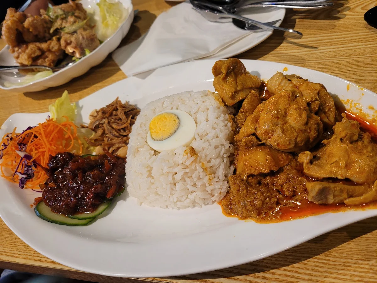 Nasi Lemak with Beef Curry