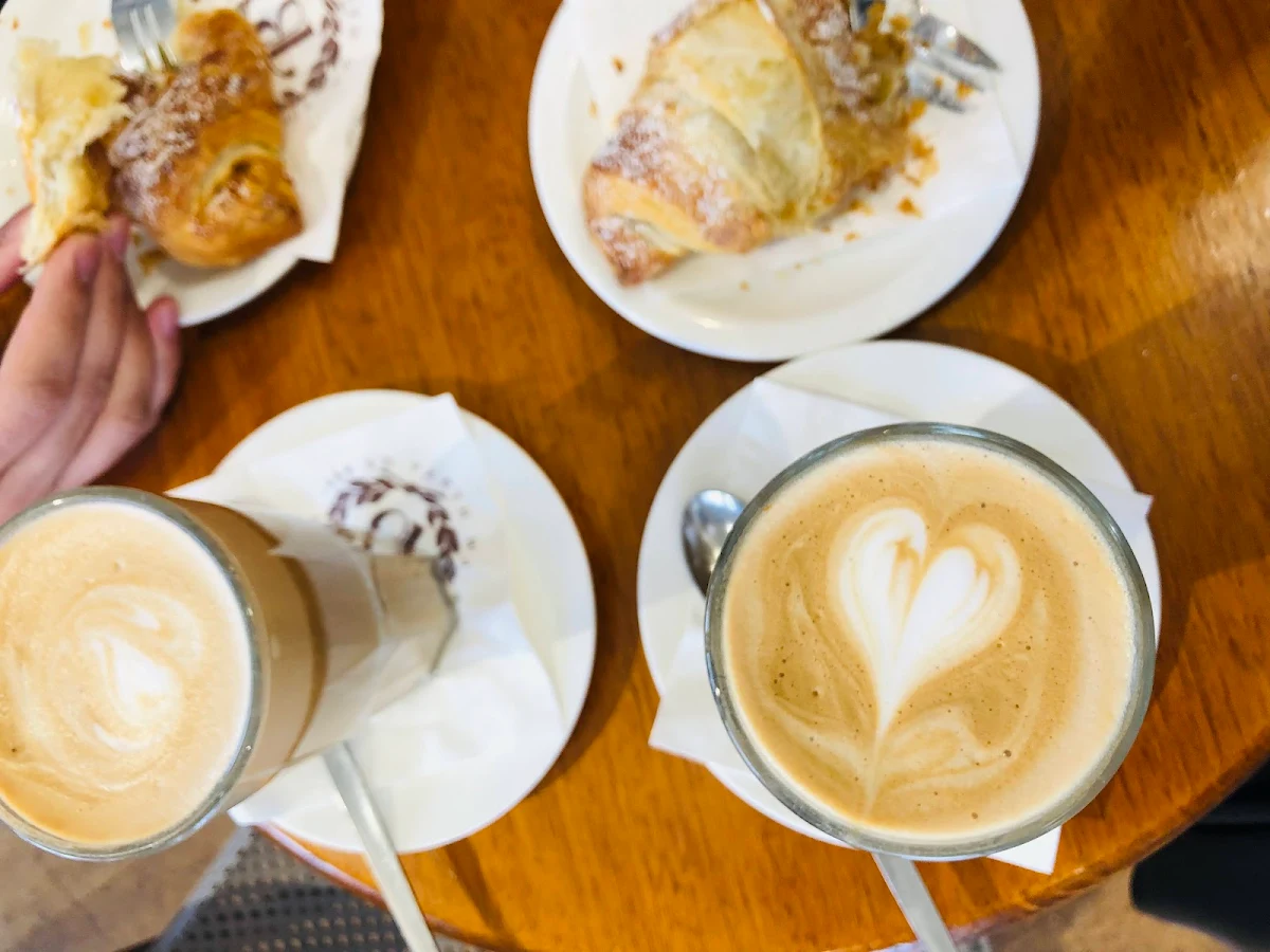 Latte and Almond Croissant
