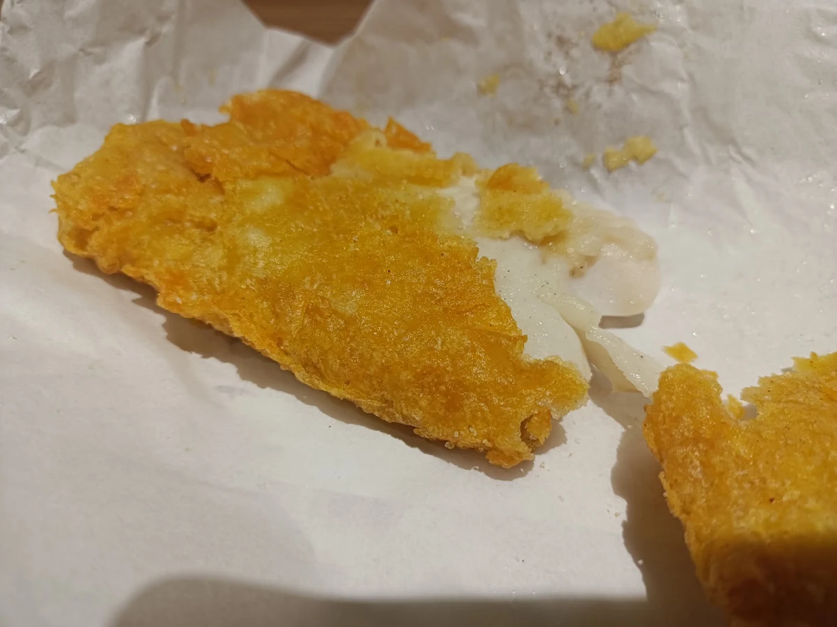 Battered Butterfish, HQ Rolls & Chips