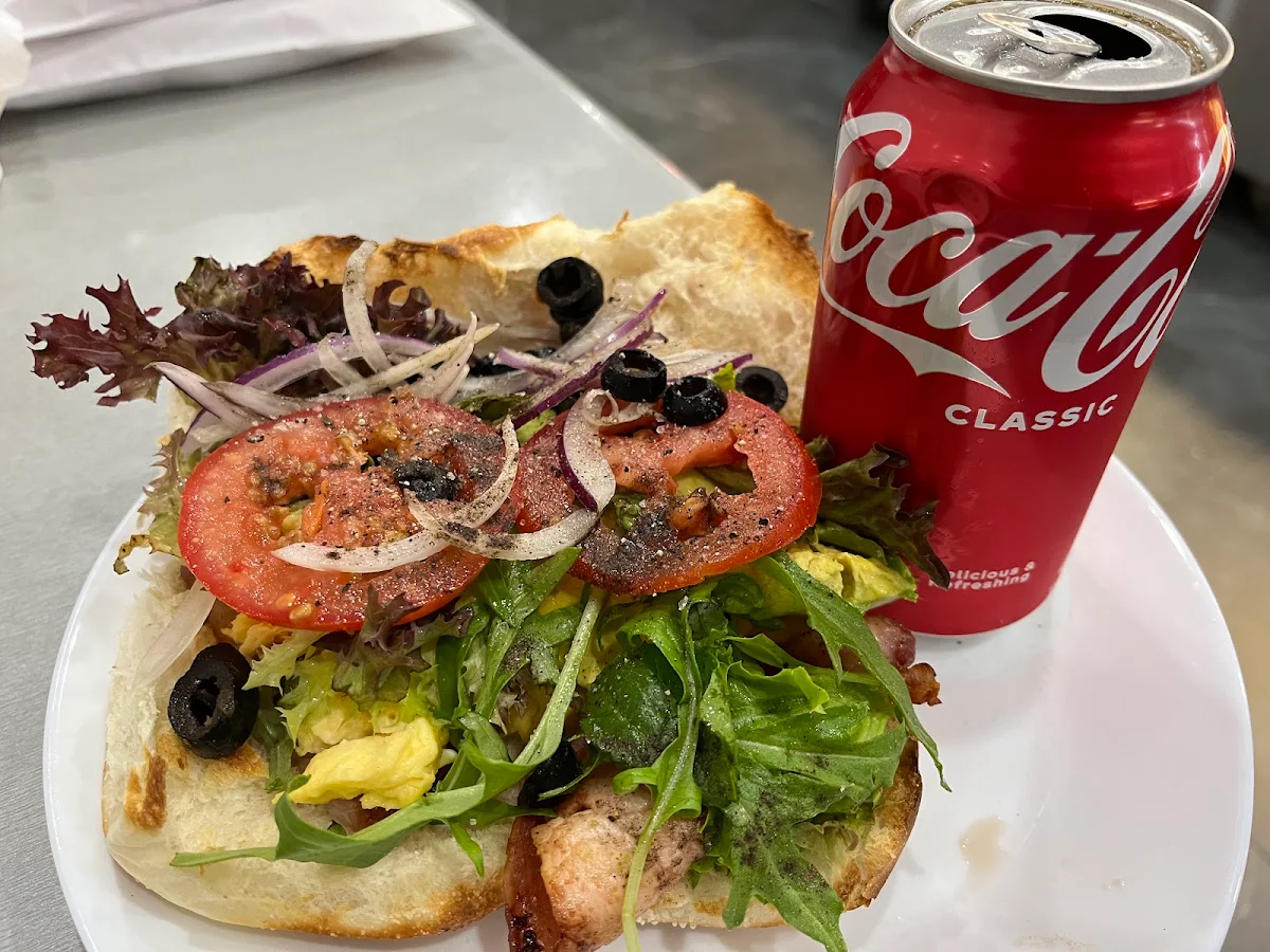 Bacon and Egg Sandwich and Salad Roll