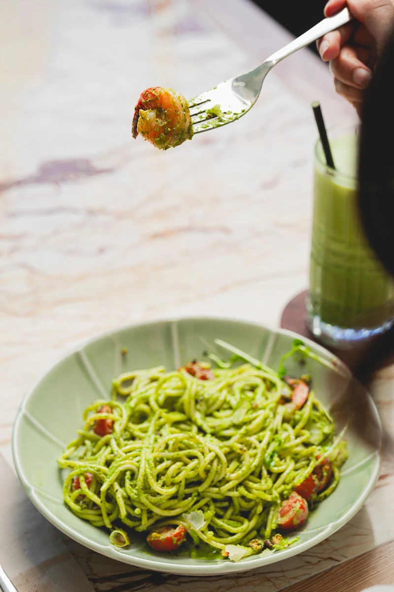 Prawn Pistachio Pesto Pasta