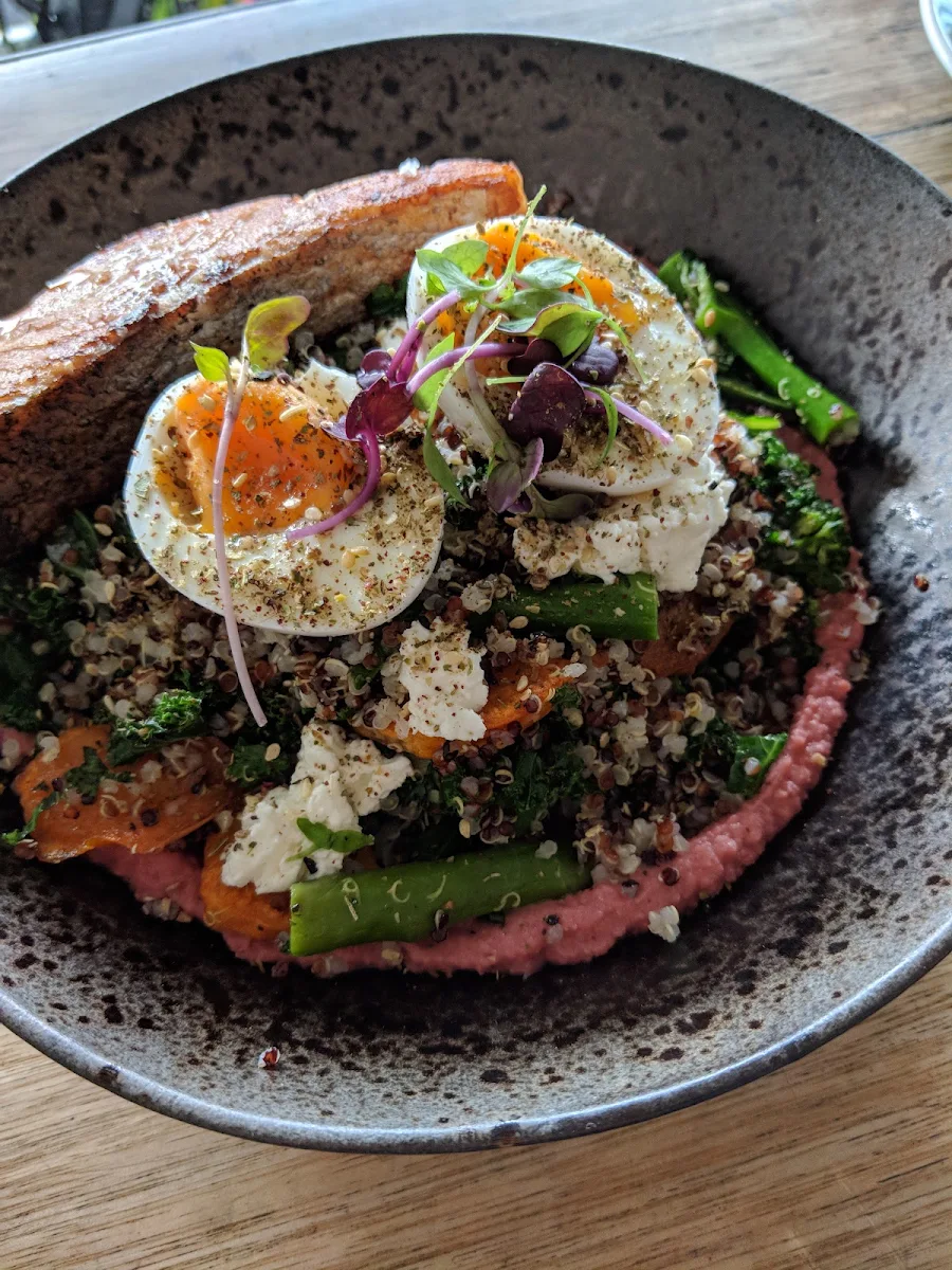 Nourish Bowl with Grilled Salmon Added