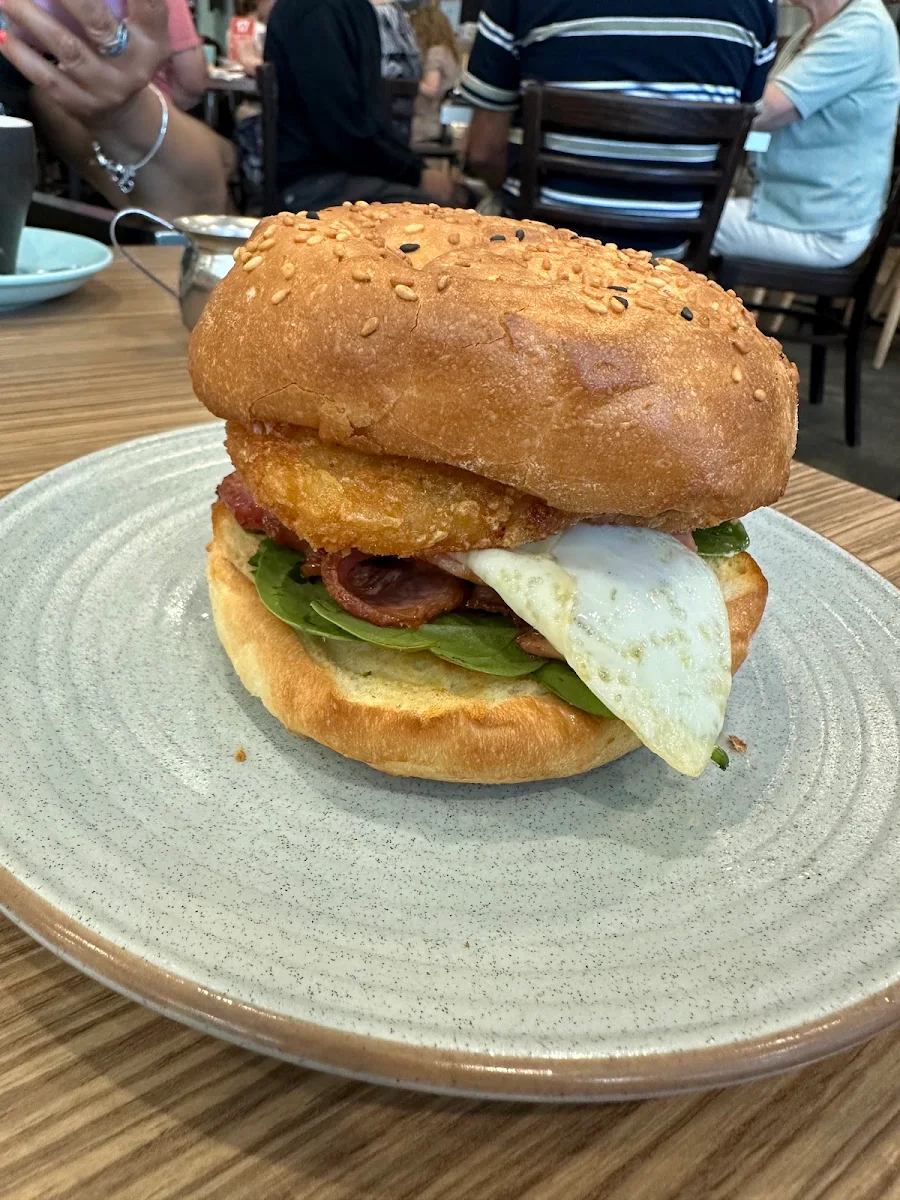 Breakfast Burger, The Coffee Club Café - Spencer Outlet Centre