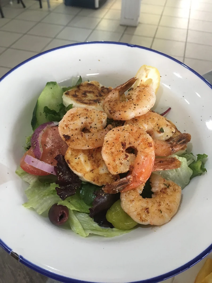 Garlic Prawns with Haloumi