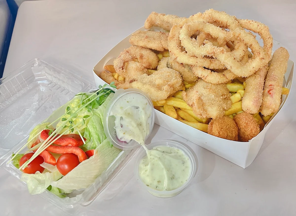 Calamari and Chips, B&M FISH AND CHIPS