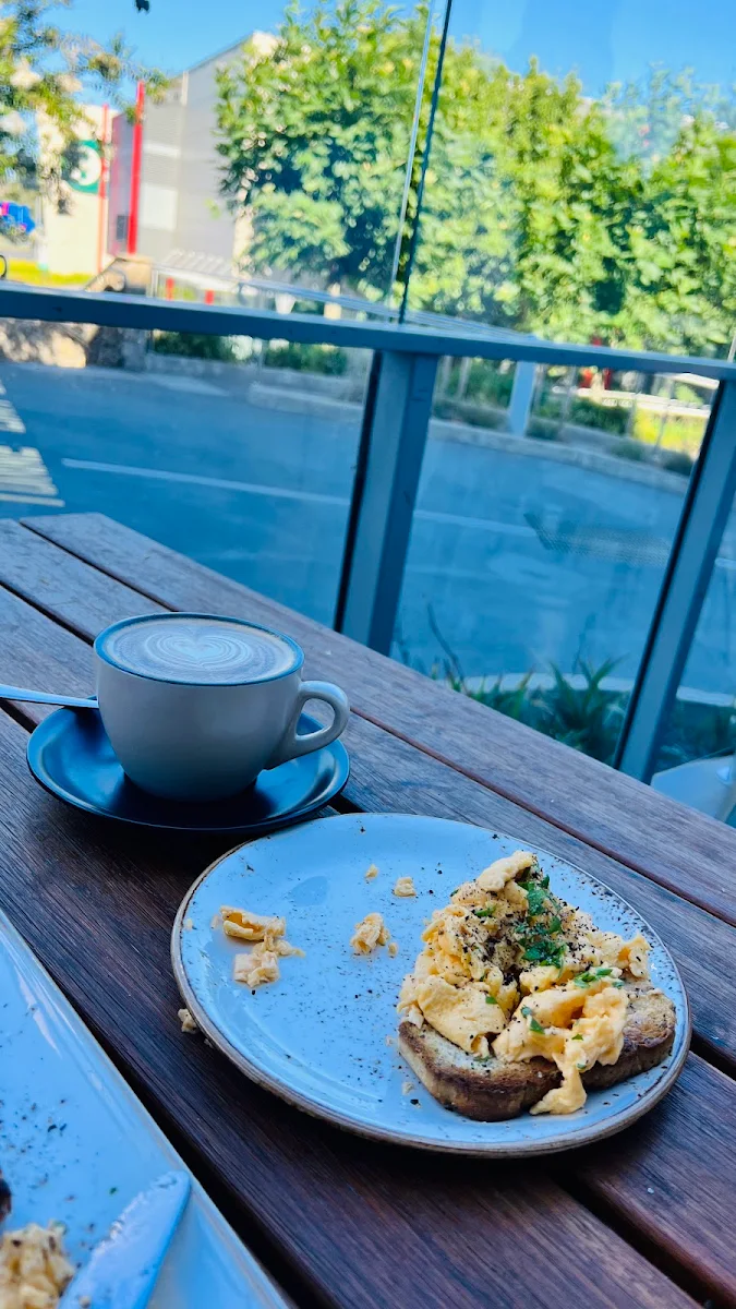 Scrambled Eggs on Toasted Bread