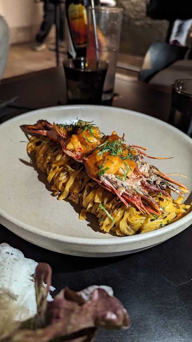 Butterflied Tiger Prawn Noodle Tamarind Chilli Black Pepper