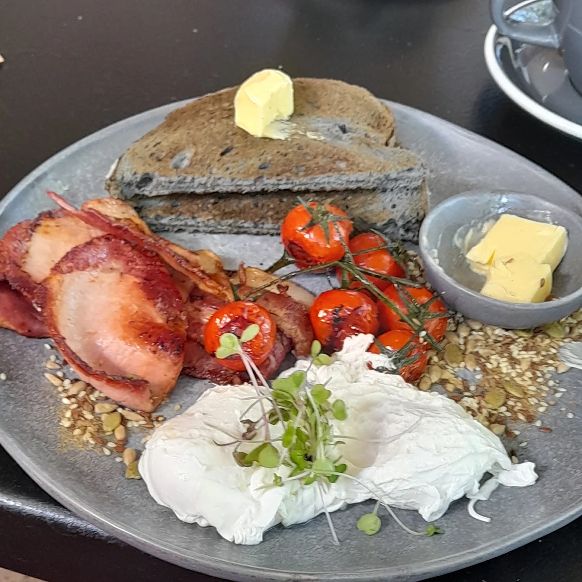 Bacon and Poached Egg, Cob - Cafe on Bauer