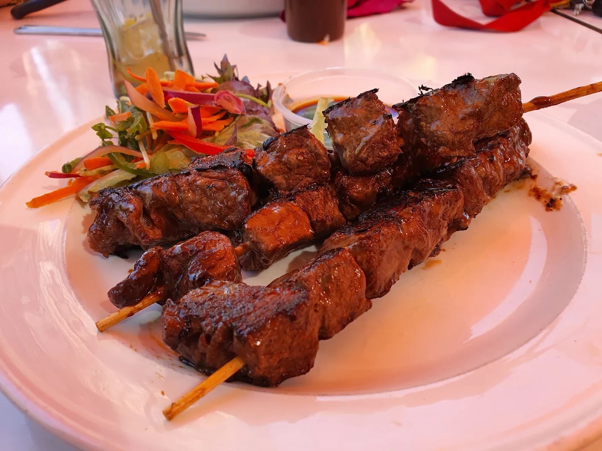 Marinated Beef Skewers with Soy Chilli Sauce
