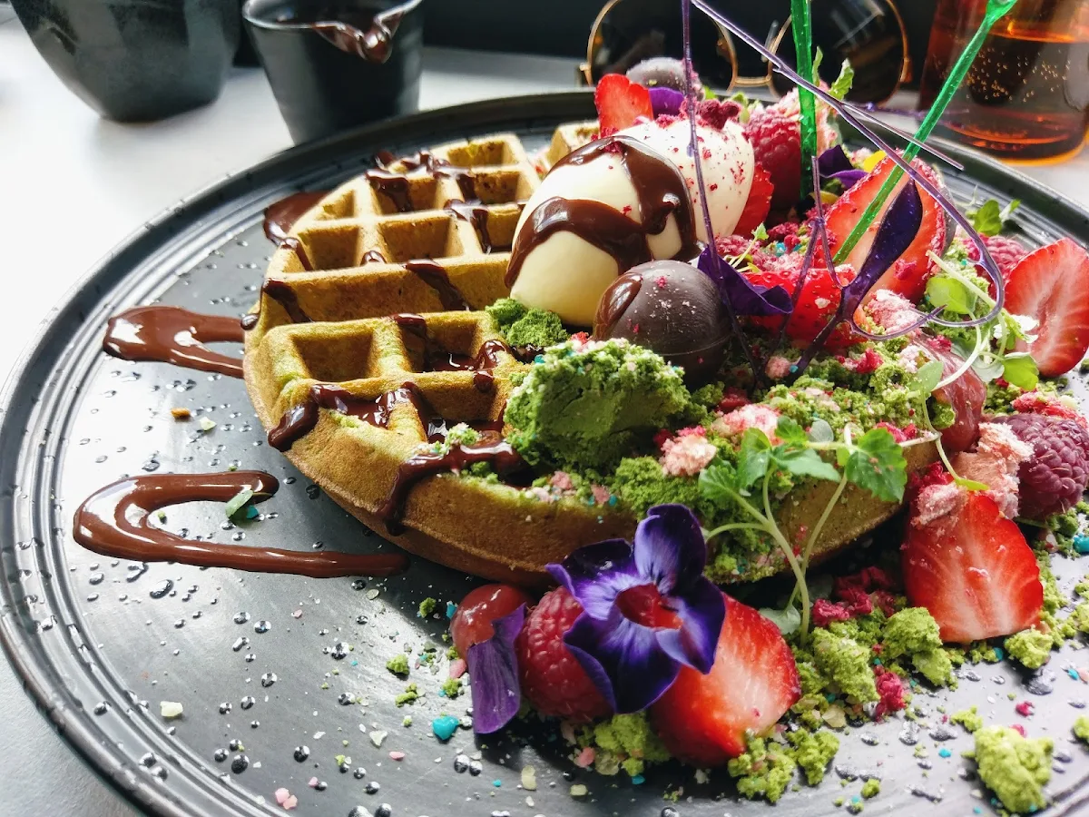 Matcha Waffles, Light Years Cafe
