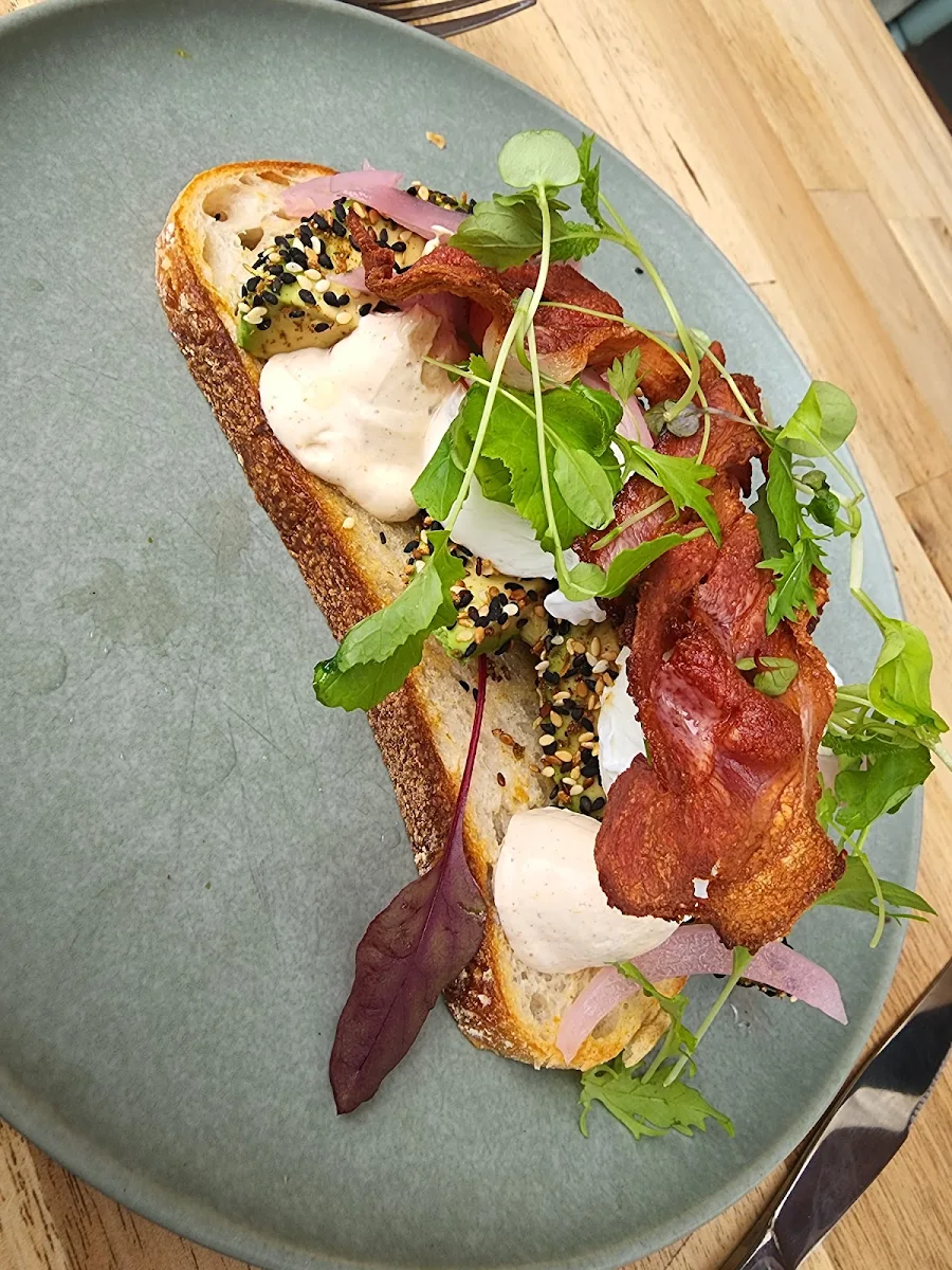 Avocado on Toast with Bacon and Poached Egg