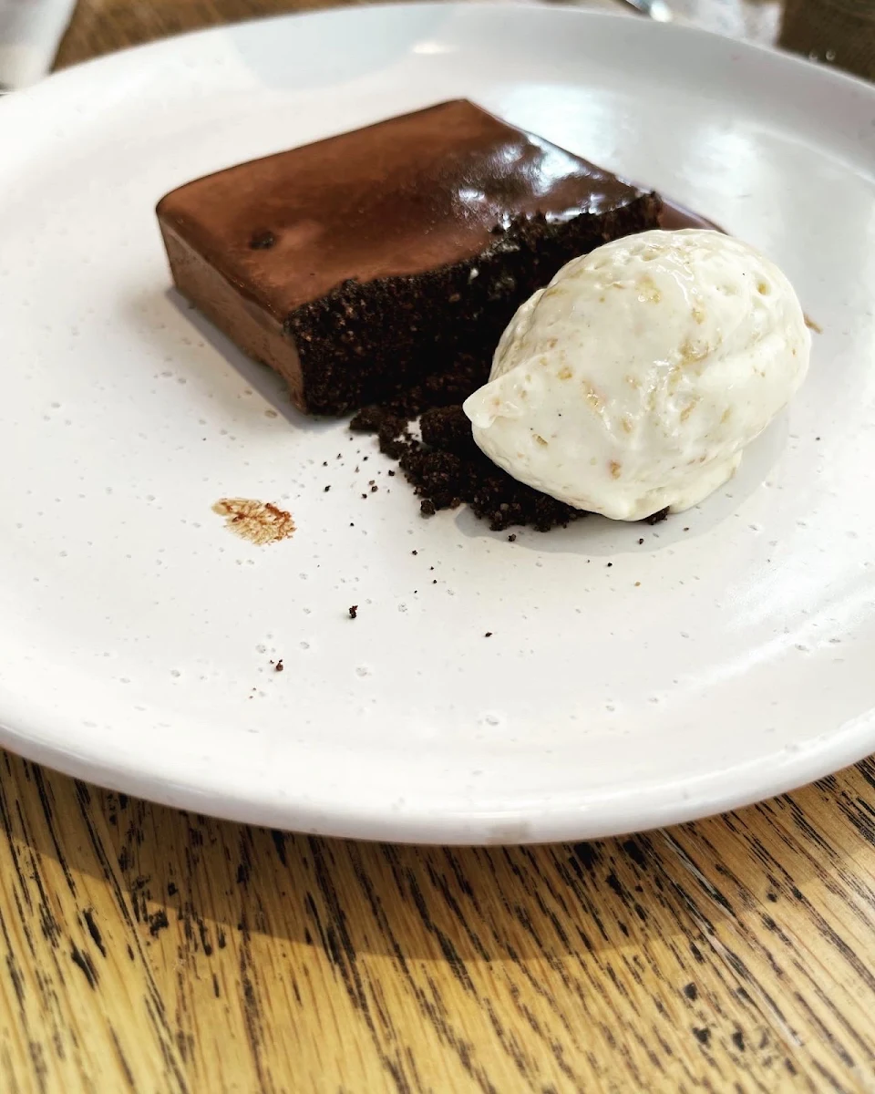 Hot Dark Chocolate Coulant Vanilla Bean Ice Cream Sesame Wafer