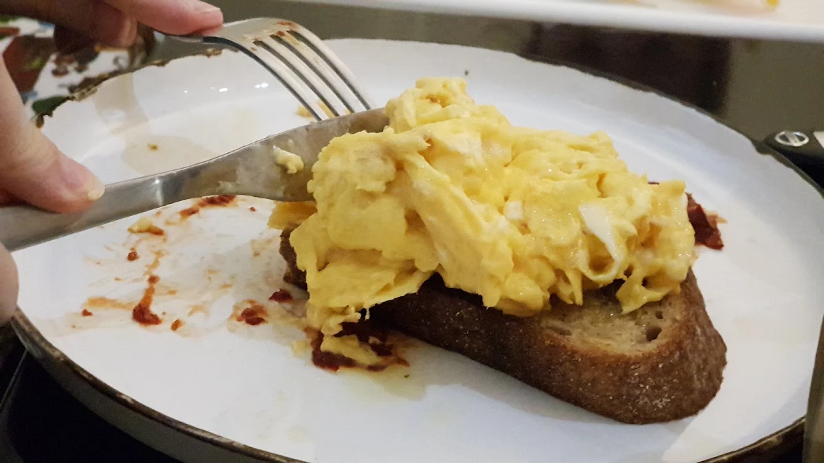 Scrambled Eggs and Chilli Jam on Toast