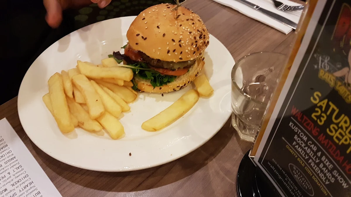 Black and Blue Burger and Fries