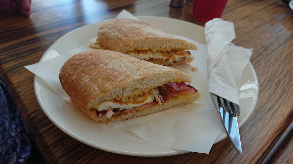 Egg & Bacon Roll, NS Espresso