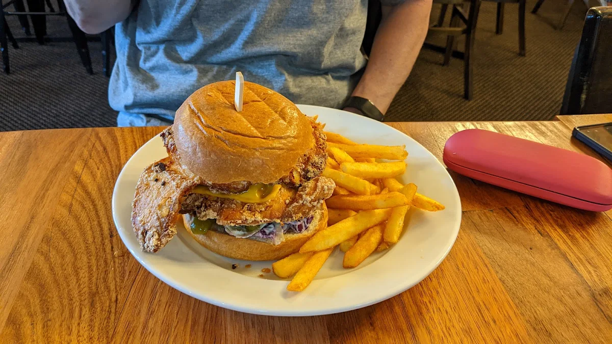 Southern Fried Chicken Burger and Fries