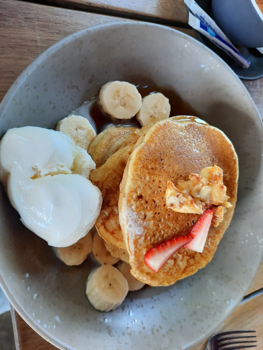 Pancakes Ice Cream Strawberry and Banana Pancakes