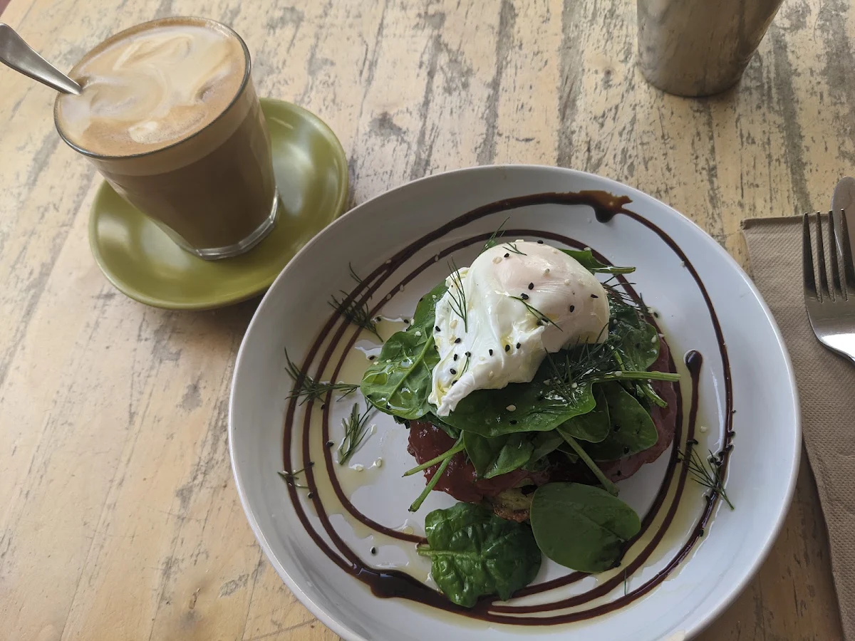 Corn Fritters with Poached Eggs
